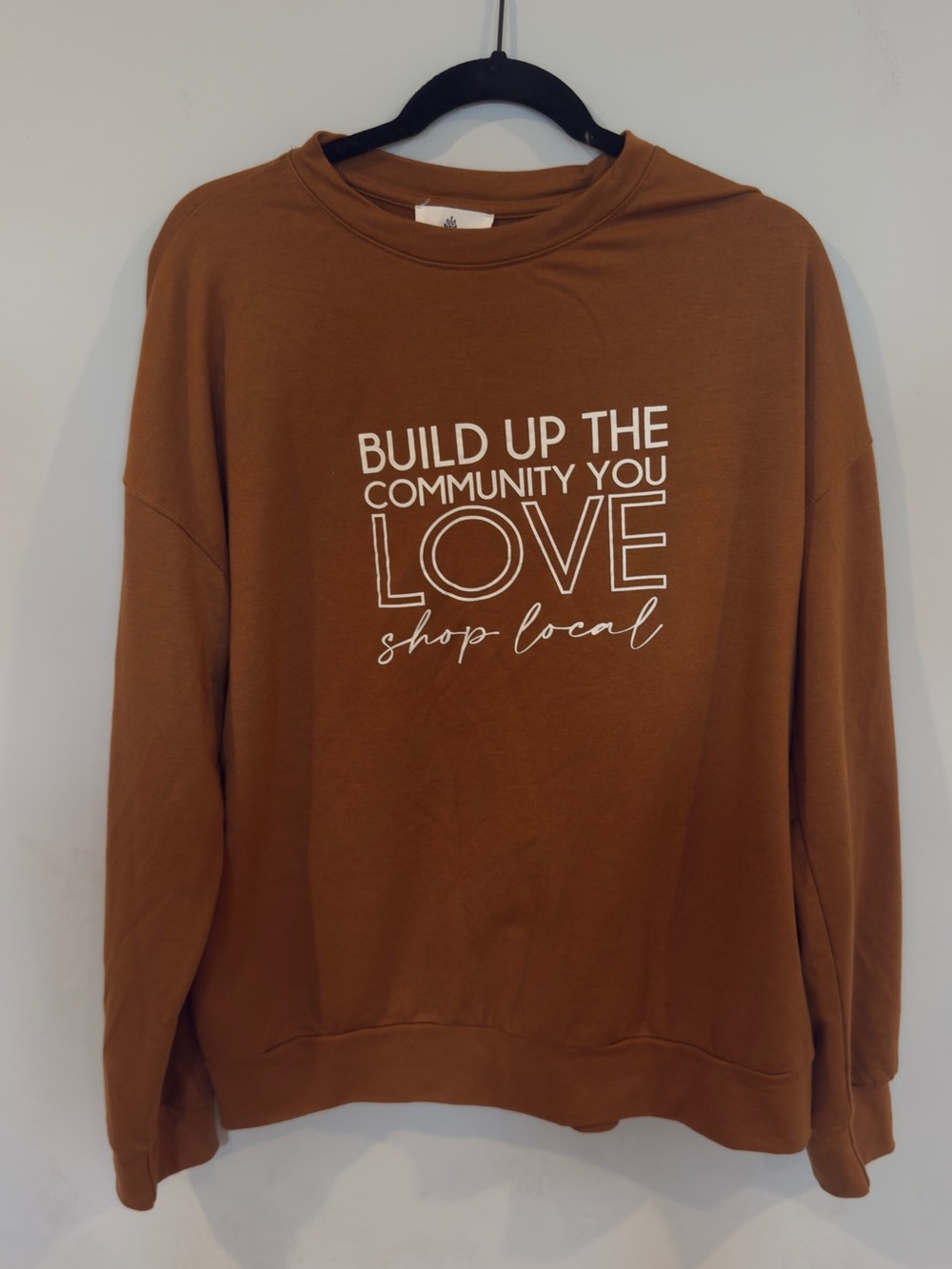 Women’s Brown Crewneck Sweatshirt - Build Up The Community You Love